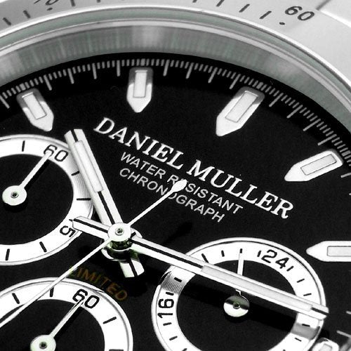 DANIEL MULLER Watch All Stainless Steel Chronograph Men's Watch DM-2003BK NEW_4