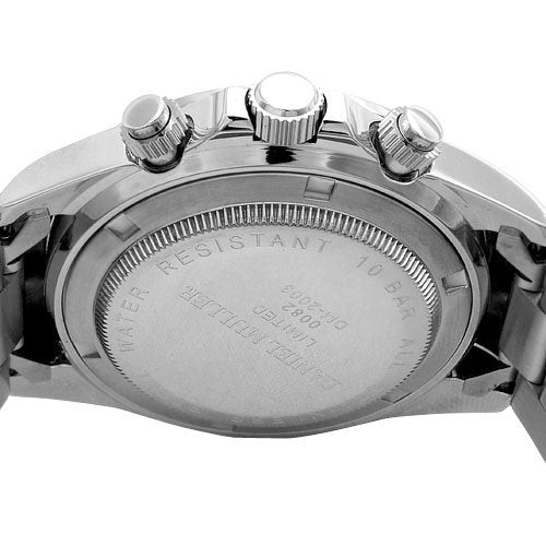 DANIEL MULLER Watch All Stainless Steel Chronograph Men's Watch DM-2003BK NEW_6