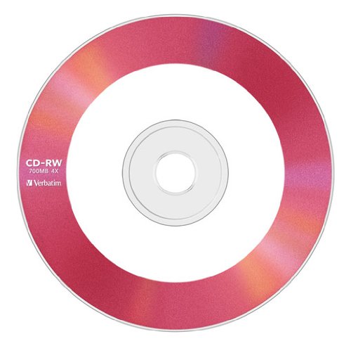 Verbatim 10 Blank CD-RW 700MB Color Mix x1-4 CDRW Data w/case SW80QM10V1 NEW_5