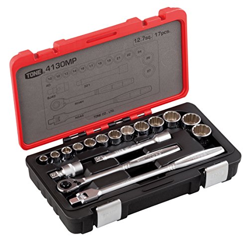 TONE Hexagon Socket Wrench Set H4100MP Drive 12.7mm 1/2 Red Contents 12 items_4