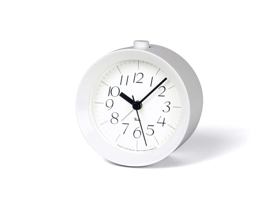 Lemnos RIKI ALARM CLOCK White WR09-14 WH Table Clock Snooze Battery Powered NEW_1