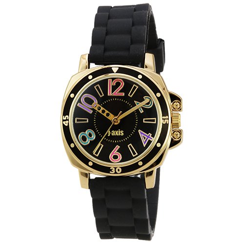 Sun Flame J-Axis Wristwatch iXa AL1182-BK Women's Black Silicone Band Analog NEW_1