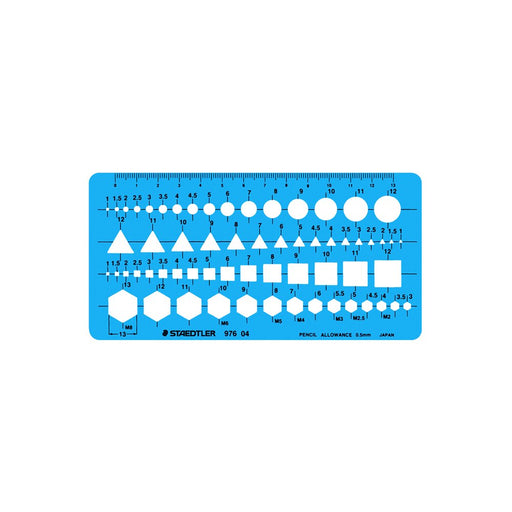 Staedtler 976 04 Drafting Mechanical Ruler Round Triangle Square Template Small_1