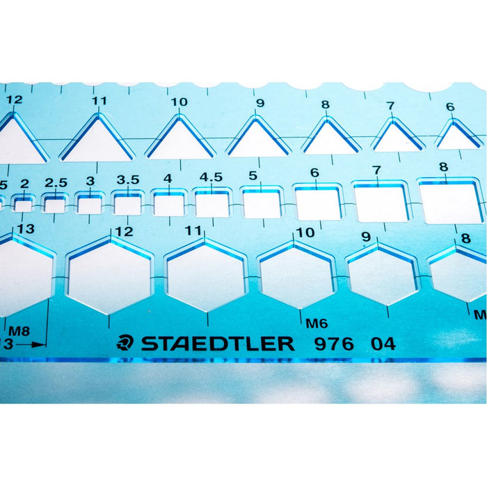 Staedtler 976 04 Drafting Mechanical Ruler Round Triangle Square Template Small_6
