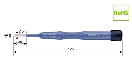 Vessel No.9000 Ceramic Alignment Driver JIS +0X30 Zirconia Ceramic Blue NEW_2