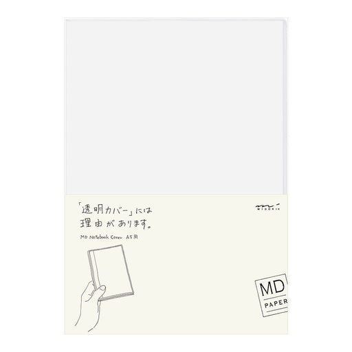 DESIGNPHIL Midori MD Notebook Cover A5 Size PVC Clear w/ Pen Holder 49360006 NEW_1
