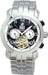 John Harrison Watch JH-008BW Men's Silver Stainless Steel Band Case Skeleton NEW_1