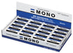 Tombow MONO Plastic Eraser PE-01A-40P Set of 40 peaces Plastic Rubber Blue NEW_1