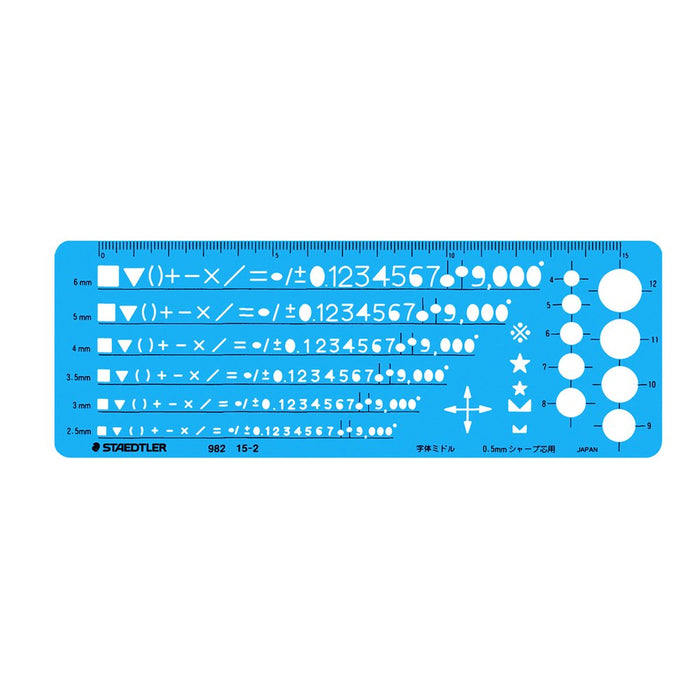 Staedtler 982 15-2 Drafting Mechanical Ruler Number Mathematics Template NEW_1