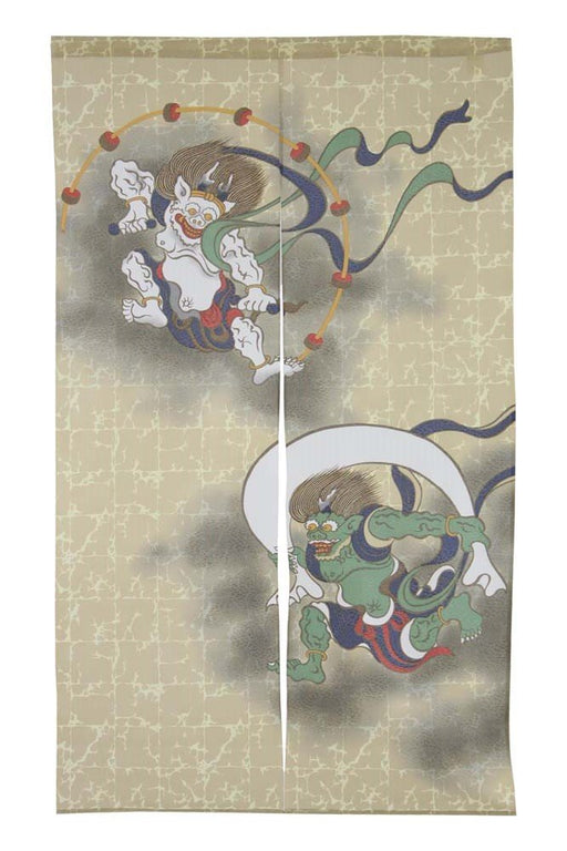 narumikk Noren Japanese Door Curtain Fujin Raijin 14-230 85x150cm Polyester NEW_1