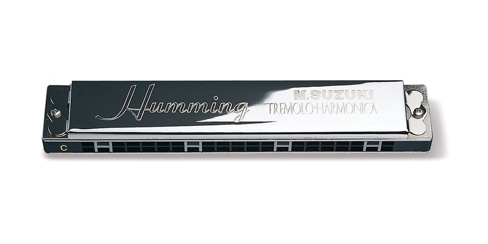 SUZUKI ‎SU-21HM Bm HUMMING Bm Key 21 holes Tremolo Harmonica Silver Brass NEW_1