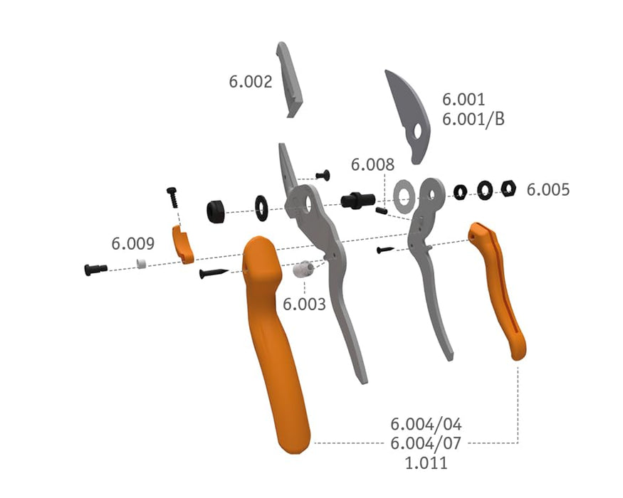 LOWE Lion Pruning Shears Strong Type Anvil 6104 Straight Edge Blade with Stopper_3