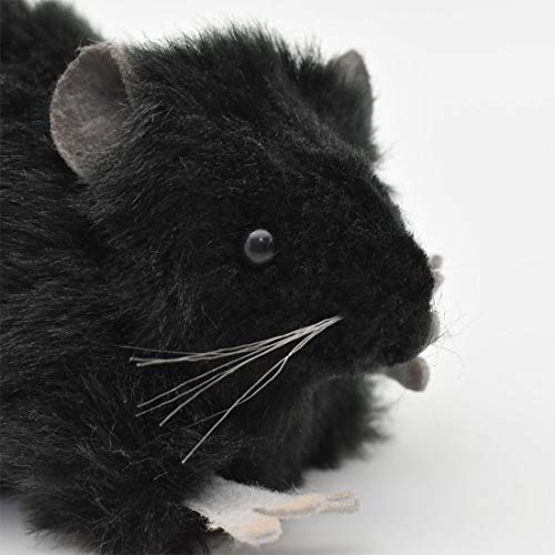 HANSA Plush Doll Black Rat Toy W5xH6xD12cm ‎190444 Real Animal Design Plush Doll_4