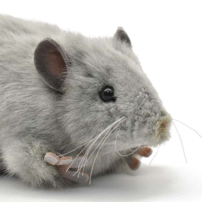 Hansa Gray Rat Plush Doll No.5579 12cm Real Design Animal Plush Doll ‎190445 NEW_4