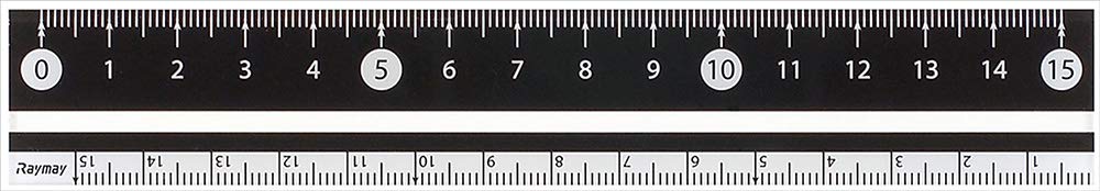 Reimei Fujii Ruler Easy to See Black and White Ruler 15cm Black APJ188B NEW_1