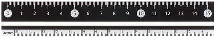 Reimei Fujii Ruler Easy to See Black and White Ruler 15cm Black APJ188B NEW_1