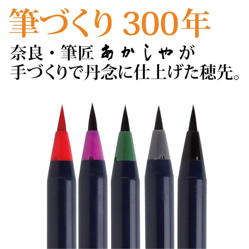 Akashiya SAI Water-based Pigment Ink Brush Pen Set of 5 Winter CA200/5VD NEW_2