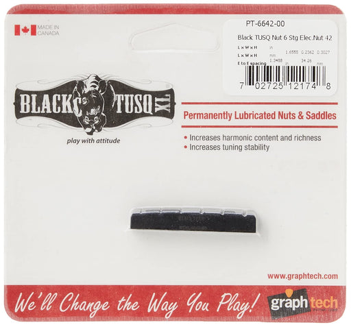 GRAPHTECH Electric Guitar Nut PT-6642-00 BLACK TUSQ XL W6.00xL42.05xH7.69mm NEW_1