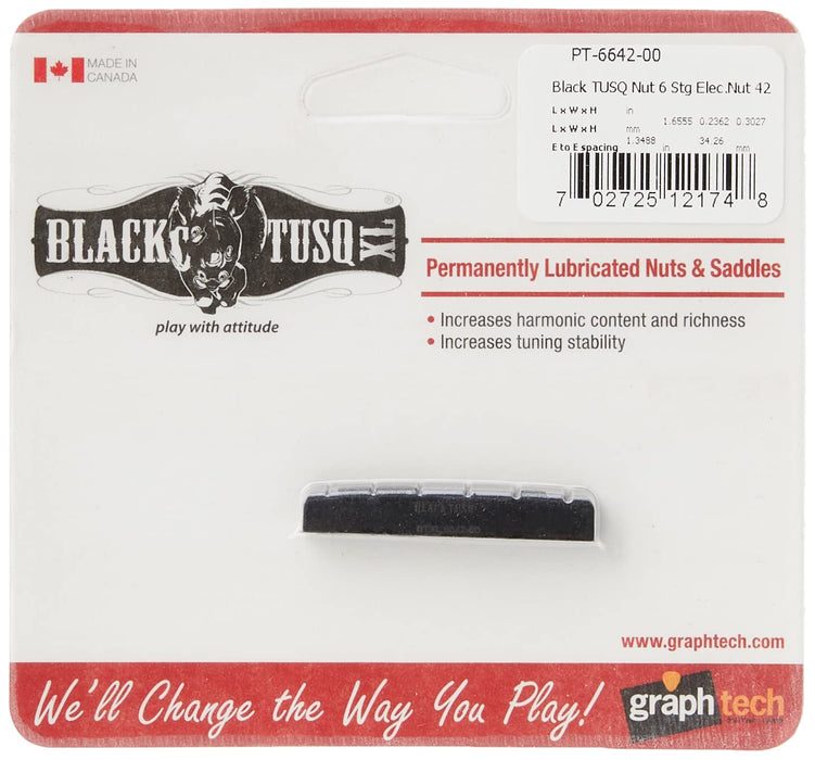 GRAPHTECH Electric Guitar Nut PT-6642-00 BLACK TUSQ XL W6.00xL42.05xH7.69mm NEW_1