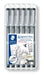 Staedtler Aqueous Pen Pigment Liner Set of 6 pieces 308 SB6P Extra Fine Point_1