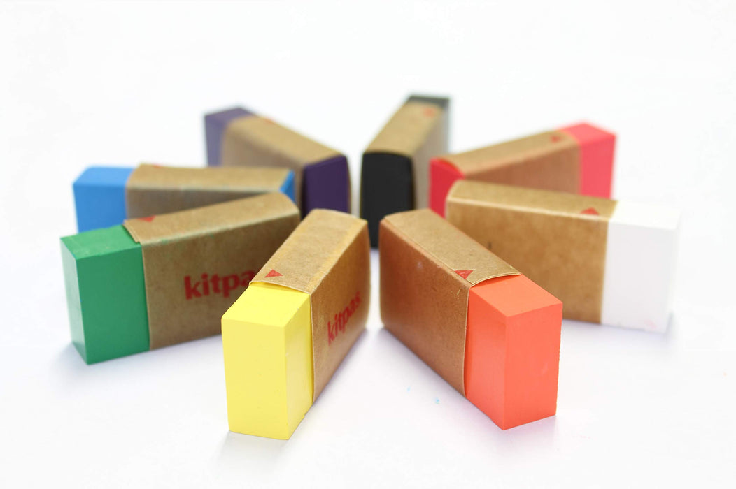 Nihon Rikagaku Kitpas Block Set of 8 colors Body 24mmx49mmx11mm Wax Crayon KB-8C_7
