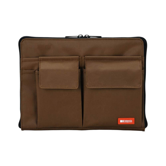 Lihito lab. Bag in Bag Small Pouch Case A5 size 250mm A7553-9 Brown Polyester_1