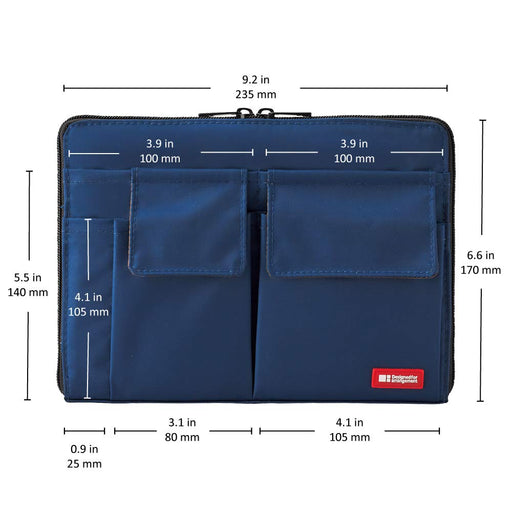 Lihito lab. Bag in Bag Small Pouch Case Bag A5 size 250mm A7553-24 Black NEW_2