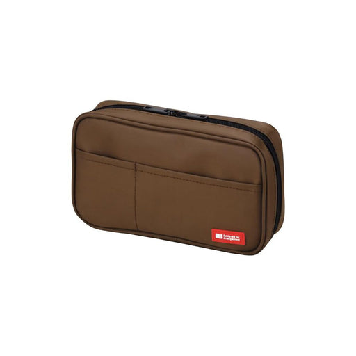 LIHIT LAB Pencil Case Book Type Brown A7551-9 W200xD50xH120mm Zip Closure NEW_1