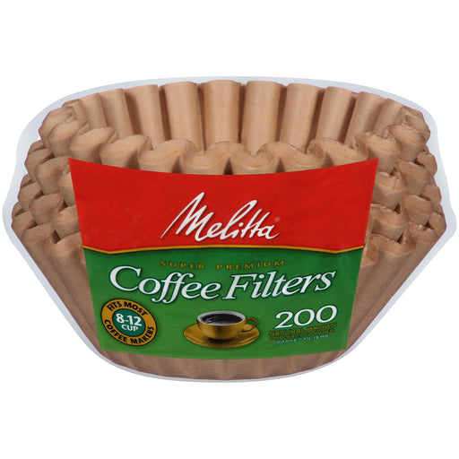 Melitta Coffee Filters Paper Natural Brown for 8-12 Cup Basket 200-Count NEW_1