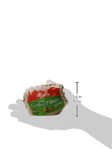 Melitta Coffee Filters Paper Natural Brown for 8-12 Cup Basket 200-Count NEW_2