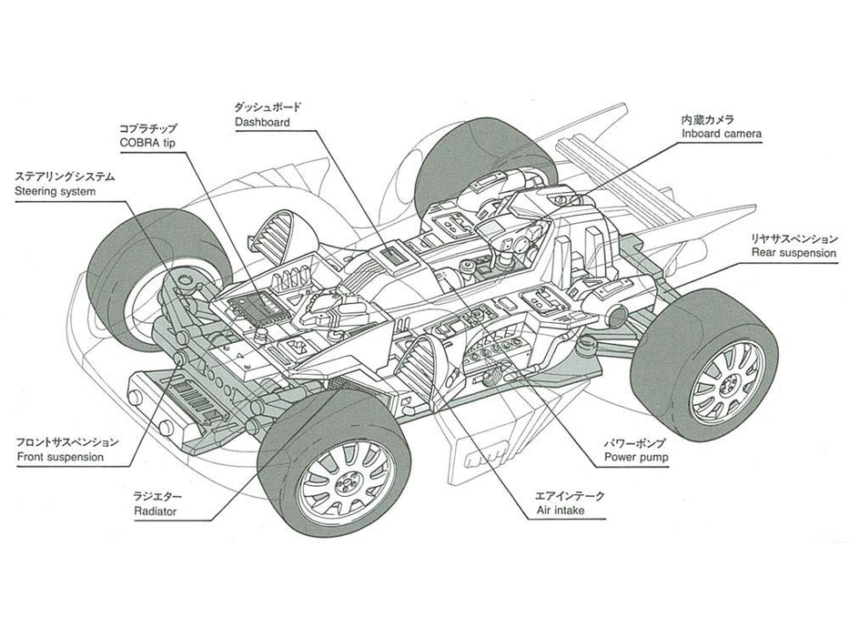 TAMIYA 95567-000 Mini 4WD SPIN COBRA Plastic Model Kit Display Model Multicolor_5