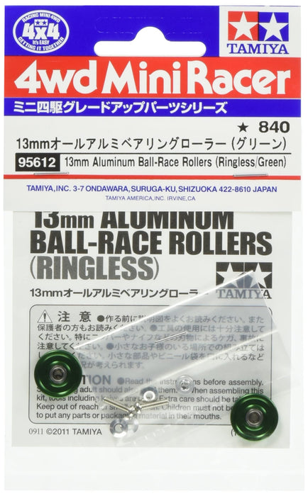 Tamiya Mini 4WD Special 13mm All-Aluminum Bearing Roller Green 95612 Parts NEW_1