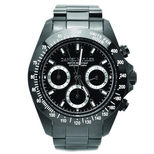 DANIEL MULLER Watch All Stainless BLACK DIAL Chronograph Men's DM-2027BKS NEW_1
