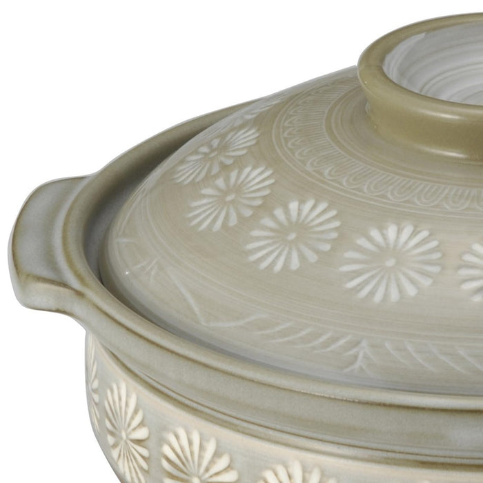 Ginpo Touki Banko Ware Clay Pot Deep Pot No. 7 for 1-2 People Hana Mishima 21071_2