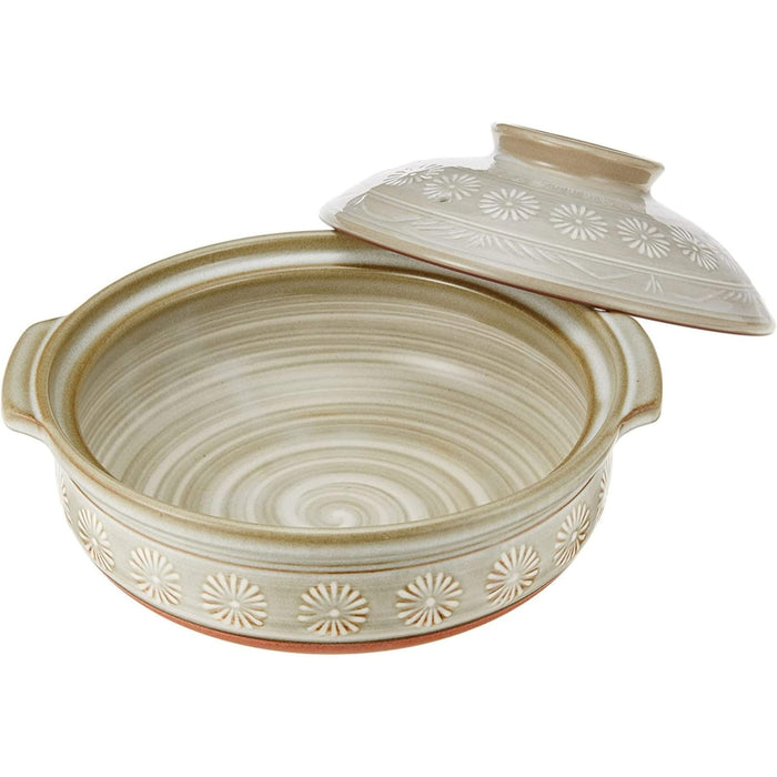 Ginpo Touki Banko Ware Clay Pot Deep Pot No. 7 for 1-2 People Hana Mishima 21071_3