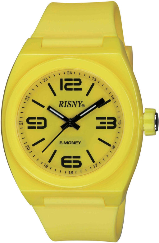 RISNY watch with electronic money Edy Yellow RS-001M-02 Unisex Adult PU Band NEW_1
