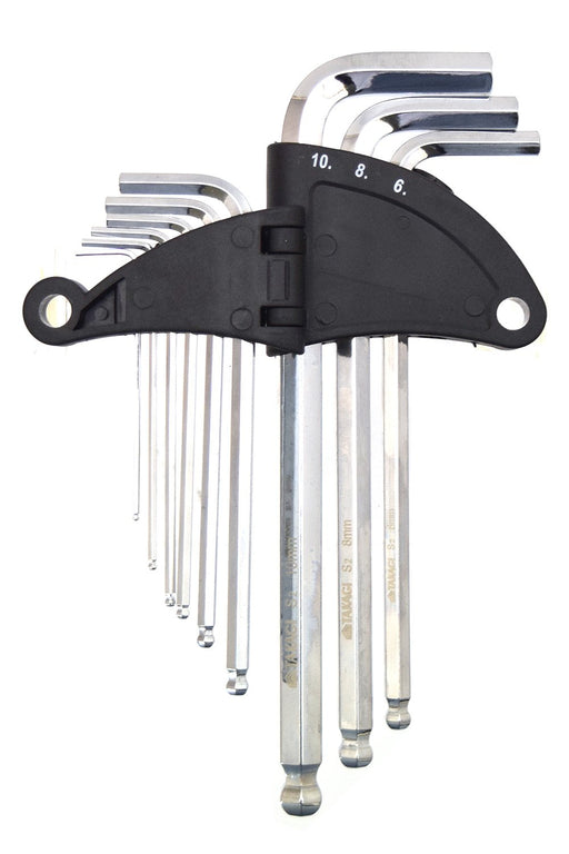 Takagi BALL Point WRENCH Hexagon Hex Key Regular Set of 9pcs Chrome vanadium NEW_2
