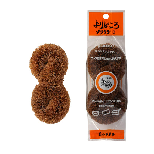 Kamenoko-Tawashi Yoridokoro Brown B Made in Japan 5.5x4x18.5cm Palm 50g NEW_2