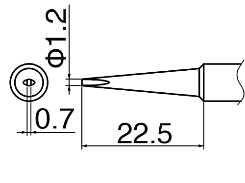 Soldering Tip Chisel D shape 1.2DL for FX-600/FX-8801 1.2mm x 22.5mm T18-DL12_4