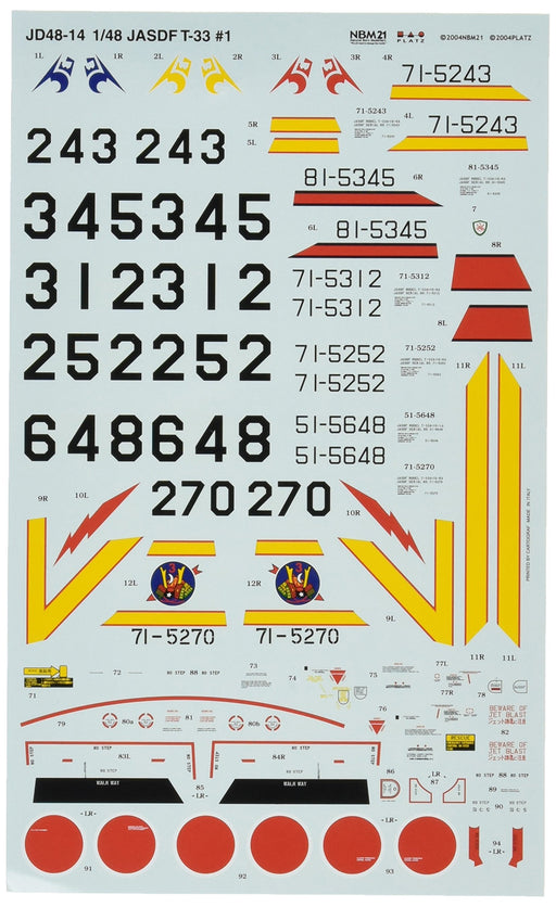 PLATZ 1/48 Air Self-Defense Force T-33 History#1 Decal Model Parts JD48-14 NEW_1