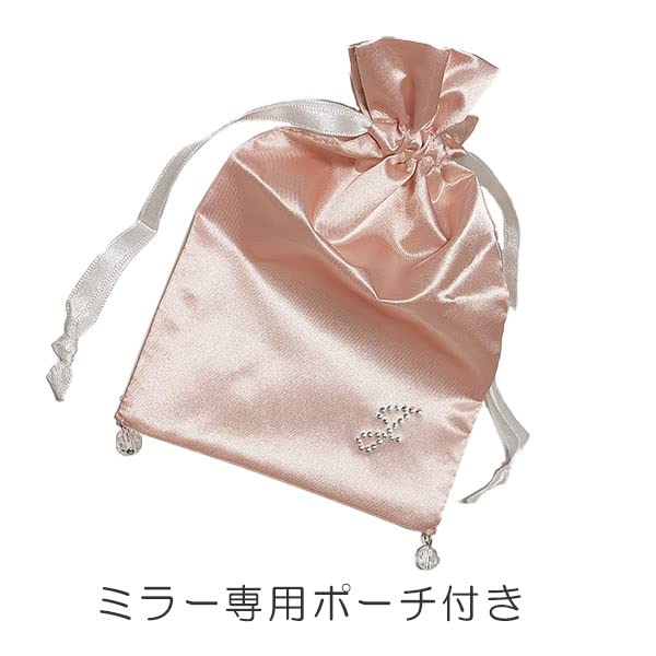 JILL STUART compact mirror 11.1Lx9.6Wcm Standing Type with drawstring bag NEW_3