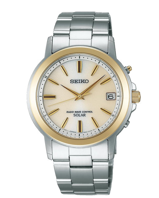 SEIKO SPIRIT SBTM170 Analog Stainless Steel Solar Quartz Gold Silver Stainless_1