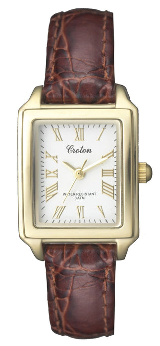 Croton Wristwatch RT-158L-B Women's Brown Leather Band Stainless Steel Case NEW_1