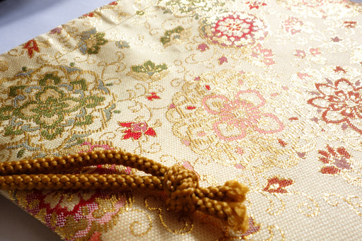 Gold brocade pouch for Goshuin Notebook Sutra book Buddhist altar implements NEW_2