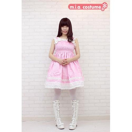 m.i.a Shirring jumper skirt M size Pink Zip Closure NK1006M Dry cleaning Only_1