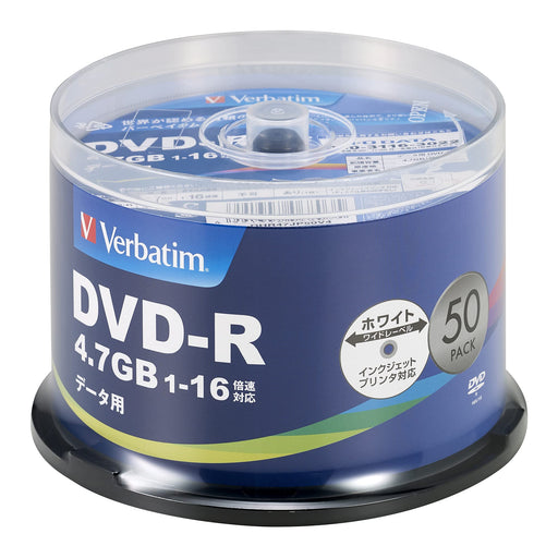 50 Verbatim Blank DVD-R Data Discs 4.7GB 16x Speed Single Layer DHR47JP50V4 NEW_1