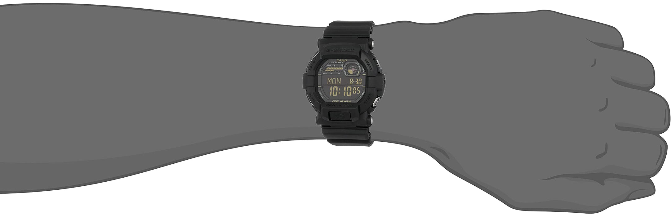 Casio G-Shock Men Digital Watch GD-350-1B Black Resin Band Alarm World Time NEW_6