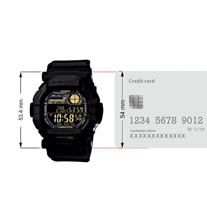 Casio G-Shock Men Digital Watch GD-350-1B Black Resin Band Alarm World Time NEW_8
