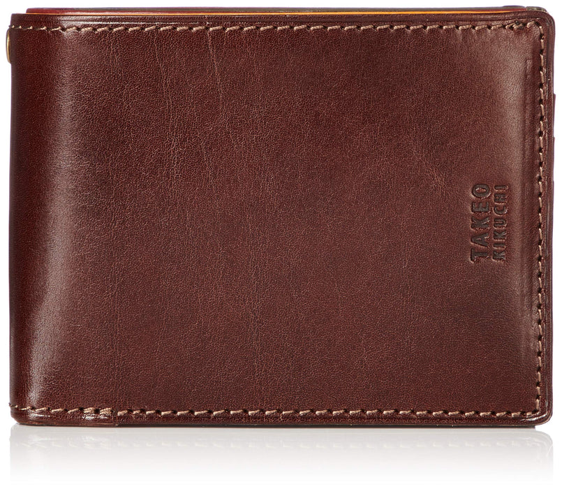 Takeokikuchi Area Wallet with Inner Pocket 266616 Chocolate 8.5x11.5cm Leather_1