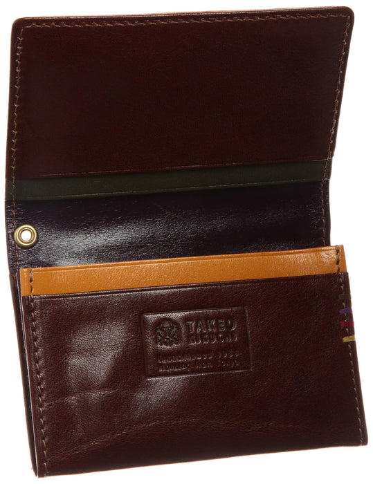 Takeokikuchi Business card holder area 266620 Cowhide Leather Brown 8x11cm NEW_4
